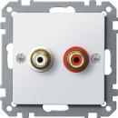 ARDEBO.de Merten Steckdose für Audio Anschluss, System M, polarweiß matt (MEG4350-0419)
