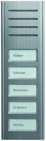 TCS ASX13005-0010 Audio-Außenstation, 1-reihig, Aufputz, 5 Klingeltaste, Aluminium eloxiert natur