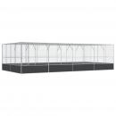 Voliere mit Erweiterung Silbern 832x414x212 cm Stahl
