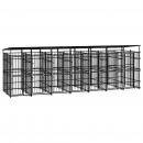 Outdoor-Hundezwinger mit Dach Stahl 12,9 m²