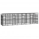 Outdoor-Hundezwinger mit Dach Stahl 14,75 m²