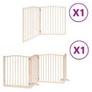 6-tlg. Hundetor mit Tür Faltbar 480 cm Pappelholz