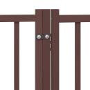 10-tlg. Hundetor mit Tür Faltbar Braun 800 cm Pappelholz