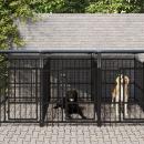 Outdoor-Hundezwinger mit Dach Stahl 5,63 m²
