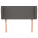 Kopfteil mit Ohren Grau 83x23x78/88 cm Kunstleder