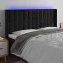 LED Kopfteil Schwarz 163x16x118/128 cm Samt
