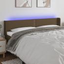 LED Kopfteil Dunkelbraun 203x16x78/88 cm Stoff