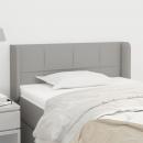 Kopfteil mit Ohren Hellgrau 93x16x78/88 cm Stoff