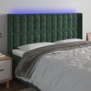LED Kopfteil Dunkelgrün 183x16x118/128 cm Samt