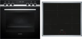 ARDEBO.de Siemens PQ521IB02 Einbau-Herd-Set mit Induktionskochfeld (EI645CFB6E + HE578BBS4), 60 cm breit, 71 L, activeClean, cookControl30, 3D Heißluft, Rahmen aufliegend, schwarz