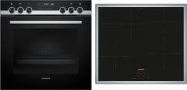 ARDEBO.de Siemens PQ521IA03 Einbau-Herd-Set mit Induktionskochfeld (EI645CFB6E + HE578GBS4) 60 cm breit, 71 L, activeClean, cookControl30, 3D Heißluft, Rahmen aufliegend, schwarz