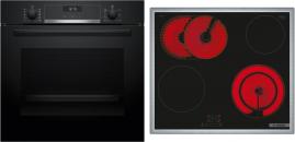 ARDEBO.de Bosch HBD631CS62 EEK: A+ Einbau-Backofen-Set mit Elektro-Kochfeld (HBG537BB3 + PKN645BA2E), 60 cm breit, 71 L, 3D-Heißluft, Eco Clean Direc, Kindersicherung, Rahmen aufliegend, schwarz