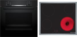 ARDEBO.de Bosch HBD230CR63 EEK: A Einbau-Backofen-Set mit Elektro-Kochfeld (HBA510BA3 + PKE645BA2E), 60 cm breit, 71 L, 3D-Heißluft, Drehknebel, Kindersicherung, Rahmen aufliegend, schwarz