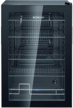 ARDEBO.de Bomann KSG 7290 Glastür-Kühlschrank, 54 cm breit, 115 Liter, Raum für 178 Dosen à 330 ml, schwarz (772900)