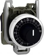 Schneider Electric ZB4BD912 Harmony XB4, Potentiometer, Frontelement, Metall, 22mm, für Potentiometer mit Achslänge 45-50mm, Achse 6mm, schwarz