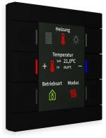 ARDEBO.de MDT Smart 86 KNX Taster, Farbdisplay, Kunststoff, Schwarz matt (BE-TAS8606.02)