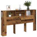 Kopfteil mit Ablagen Altholz-Optik 180x18,5x102,5 cm