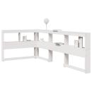 Kopfteil mit Bücherregal L-Form Weiß 80 cm Massivholz Kiefer