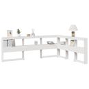 Kopfteil mit bücherregal L-form weiß 135 cm massivholz kiefer