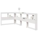 Kopfteil mit Bücherregal L-Form Weiß 75 cm Massivholz Kiefer