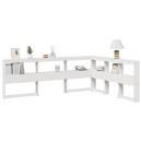 Kopfteil mit Bücherregal L-Form Weiß 150 cm Massivholz Kiefer