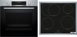 ARDEBO.de Bosch HBD675CS62 EEK: A+ Einbau-Backofen-Set mit Induktionskochfeld (HBG578BS3 + PIF645BB5E), 60 cm breit, 71 L, Air Fry, 3D-Heißluft, Pyrolytisch+Hydrolytisch, Kindersicherung, Rahmen aufliegend, schwarz