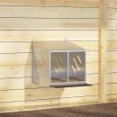 Hühner-Nistkasten mit 2 Fächern Verzinktes Silber Metall