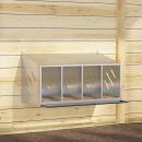 Hühner-Nistkasten mit 4 Fächern Verzinktes Silber Metall