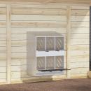 Hühner-Nistkasten mit 6 Fächern Verzinktes Silber Metall