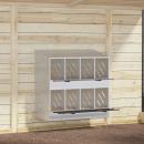 Hühner-Nistkasten mit 8 Fächern Verzinktes Silber Metall