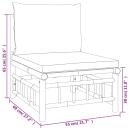 8-tlg. Garten-Lounge-Set mit Dunkelgrauen Kissen Bambus