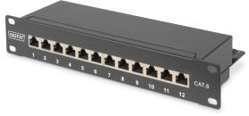 ARDEBO.de Assmann DN-91612S DIGITUS CAT 6, Klasse E Patch Panel, geschirmt, 12-Ports, schwarz (DN-91612S)
