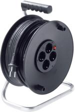 ARDEBO.de Bachmann Kabeltrommel mit Thermoschutzschalter, IP20, 4fach, 50m, schwarz (395.181)