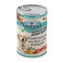 Landfleisch Dog Classic Rinderherzen mit Reis, Wildapfel & Gartengemüse 400g (Menge: 6 je Bestelleinheit)