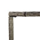 Bartisch mit Glasplatte Grau 110x70x110 cm Poly Rattan