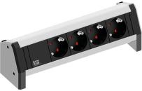 ARDEBO.de Bachmann DESK Steckdosenleiste, 4xSchuko, GST18, 16A, IP20, aluminium (9.020.049)