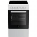 ARDEBO.de Beko FSS57000GW EEK: A Standherd, 50 cm breit, 60 L,G laskeramikkochfeld, Grill, SteamShine, weiß