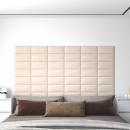 Wandpaneele 12 Stk. Creme 30x15 cm Samt 0,54 m²