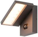 ARDEBO.de SLV ABRIDOR Wandaufbauleuchte, Outdoor, Hybrid Solar- und Netzstrom, Bewegungsmelder, 2200/2700K, IP65, anthrazit (1008542)
