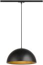 ARDEBO.de SLV FORCHINI M 40 TRACK Pendelleuchte für 1-Phasen Hochvolt-Schienen-System, E27, inkl. Adapter schwarz, Ø 40cm, schwarz/gold (1008540)
