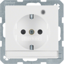 ARDEBO.de Berker 41106089 Steckdose SCHUKO mit Kontroll-LED, Beschriftungsfeld und erhöhtem Berührungsschutz, Q.1/Q.3, polarweiß samt