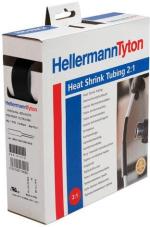 ARDEBO.de HellermannTyton HIS-PACK-6.4/3.2-PO-X-BK Warmschrumpfschlauch 2:1, 6,4/3,2 mm, Länge 5m, schwarz (300-30640)