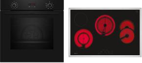 ARDEBO.de Neff BX48PB0 N30/N70 A+ Backofen-Set mit Elektrokochfeld (B2CCG6AK3 + T18SDH9L0), 60 cm breit, 71 L, Pyrolyse, 7 Heizarten, Grillfunktion, Kindersicherung, schwarz