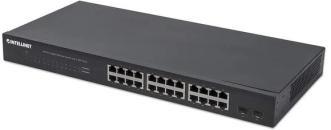 ARDEBO.de Intellinet 24-Port Gigabit Switch + 2 SFP Ports Lüfterlos, schwarz (561044)