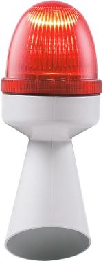 ARDEBO.de Sirena Signalhupe rot klein mit Multi SMD LED 24VDC, weiß (38843)