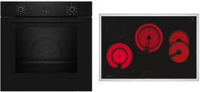 ARDEBO.de Neff BX38B0 N30/N70 A+ Backofen-Set mit Elektrokochfeld (B1CCC0AK3 + T18SDH9L0), 60 cm breit, 71 L, 5 Heizarten, Kindersicherung, schwarz