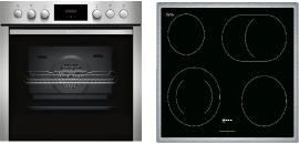 ARDEBO.de Neff EDX40 N30/N50 Einbauherdset mit Elektrokochfeld (E1CCD2AN3 + M13R42N2), 60 cm breit, 71 L, 7 Heizarten, Edelstahl