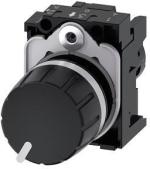 ARDEBO.de Siemens 3SU1200-2PR10-1AA0 Potentiometer, kompakt, 22 mm, rund, Kunststoff, schwarz, 4,7k Ohm, mit Halter, Schraubanschluss