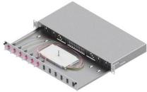 ARDEBO.de EasyLan LWL-Spleißgehäuse Basic LSB1B224 1HE 12x LC-Duplex Standard OM4 ausziehbar, grau (LSB1B224)