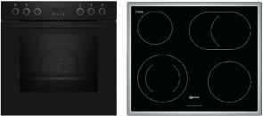 Neff EDX4PB0 N30/N50 A+ Einbauherdset mit Elektrokochfeld (E2CCG6AK3 + M13R42N2), 60 cm breit, 71 L, Pyrolyse, schwarz